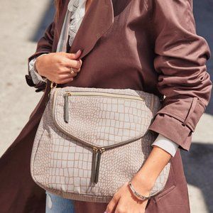 Lady Boss Shoulder Bag (Neutral Croc)